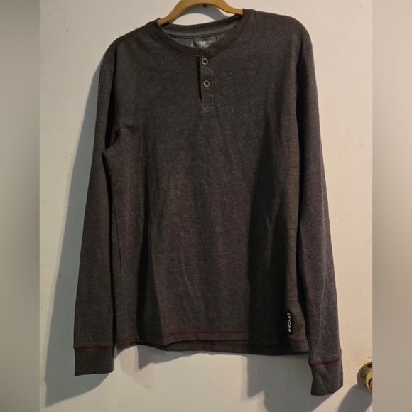 Spyder Charcoal Long Sleeve Henley Shirt - Picture 8 of 10